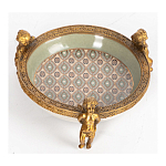 Чаша фарфоровая на бронзовых ножках в виде ангелов Porcelain Angels of Paradise варинант исполнения - 3 | Loft Concept в Твери