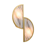 Бра с двумя полукруглыми плафонами из искусственного алебастра в бронзовой оправе Marbella варинант исполнения - 7 | Loft Concept в Твери