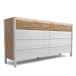 Комод 8 ящиков с подсветкой на рельефном фасаде Warm Industrial варинант исполнения - 2 | Loft Concept в Твери