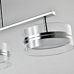 Люстра светодиодная с 4-мя круглыми прозрачными плафонами цилиндрической формы из акрила и стекла с пультом для регулировки света Glass Lamp Chromium варинант исполнения - 2 | Loft Concept в Твери