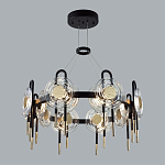 Люстра подвесная круглая черного цвета с круглыми прозрачными плафонами Virelia  варинант исполнения - 3 | Loft Concept в Твери