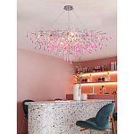 Люстра овальная с розовыми стеклянными подвесками в форме капель FAIRYTREE Light варинант исполнения - 3 | Loft Concept в Твери