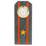 Часы погон ВС подарочные настольные из натурального камня Змеевик Military Clock варинант исполнения - 7 | Loft Concept в Твери