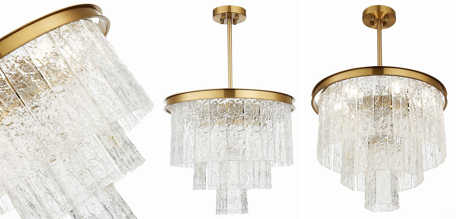 Люстра Renea Textured Glass Chandelier Brass Люстра Renea Textured Glass Chandelier Brass - Loft-Concept в Твери
