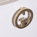 Тумбочка белая овальная с мраморной столешницей Thoroughbass варинант исполнения - 5 | Loft Concept в Твери