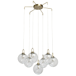 Люстра с 7-ю плафонами из прозрачного стекла в форме шара Orb Cascade  варинант исполнения - 2 | Loft Concept в Твери
