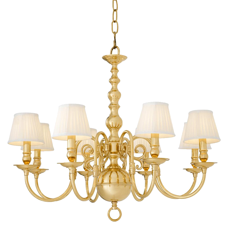 Люстра Eichholtz Chandelier Bourbon Brass Латунь Белый Черный в Твери | Loft Concept 