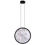 Светодиодный подвесной светильник круглой формы с металлической рамой черного цвета Marble Glow 47 варинант исполнения - 2 | Loft Concept в Твери