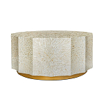 Стол кофейный с отделкой раковинами устриц Coastal Charm варинант исполнения - 1 | Loft Concept в Твери