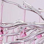 Люстра серебрянная с розовыми стеклянными подвесками в форме капель FAIRYTREE Light варинант исполнения - 6 | Loft Concept в Твери