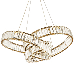 Подвесная люстра в виде изогнутых колец с хрустальным декором Ring Horizontal Oculus Gold Light Chandelier варинант исполнения - 1 | Loft Concept в Твери