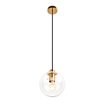 Подвесной светильник со стеклянным прозрачным плафоном в форме шара и золотыми металлическим акцентами 20 ClassiCon варинант исполнения - 2 | Loft Concept в Твери