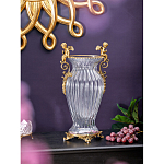 Ваза прозрачная с бронзовыми ручками в виде ангелов Eden Garden варинант исполнения - 2 | Loft Concept в Твери