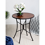 Столик приставной с круглой столешницей на металлическом черном основании Scenical Table варинант исполнения - 2 | Loft Concept в Твери