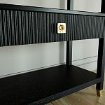 Стеллаж Elsa Dreams Black со стеклянными полками и ящиком варинант исполнения - 5 | Loft Concept в Твери