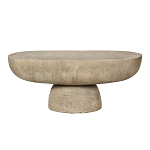 Столик кофейный кремового цвета с овальной столешницей и круглым основанием Cream Dalmen Table варинант исполнения - 1 | Loft Concept в Твери