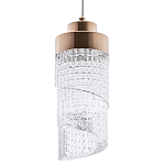 Подвесной светильник со спиралевидным плафоном из акрила Spiral Acrylic Gold Hanging Lamp варинант исполнения - 1 | Loft Concept в Твери