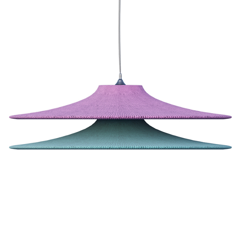 Подвесной вязаный светильник в двухцветном исполнении «Двойной Токио»  Сиреневый Бирюзовый в Твери | Loft Concept 