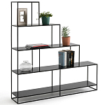 Ступенчатый стеллаж Menzie Steps Metal Rack Black варинант исполнения - 2 | Loft Concept в Твери