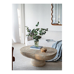 Столик кофейный кремового цвета с овальной столешницей и круглым основанием Cream Dalmen Table варинант исполнения - 6 | Loft Concept в Твери