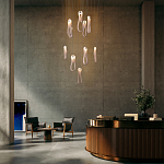 Подвесной светильник белого цвета с изогнутым плафоном Flow Loop варинант исполнения - 8 | Loft Concept в Твери