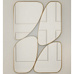 Зеркало в ассиметричной раме золотистого цвета Chaotic варинант исполнения - 2 | Loft Concept в Твери