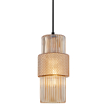 Подвесной светильник со стеклянным рифленым плафоном цилиндрической формы Eliara 13 варинант исполнения - 1 | Loft Concept в Твери