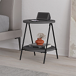 Стол приставной с 2-мя круглыми столешницами цвета антрацит ESSEL SIDE TABLE ANTHRACITE варинант исполнения - 3 | Loft Concept в Твери