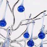 Люстра овальная с синими стеклянными подвесками в форме капель FAIRYTREE Light варинант исполнения - 1 | Loft Concept в Твери