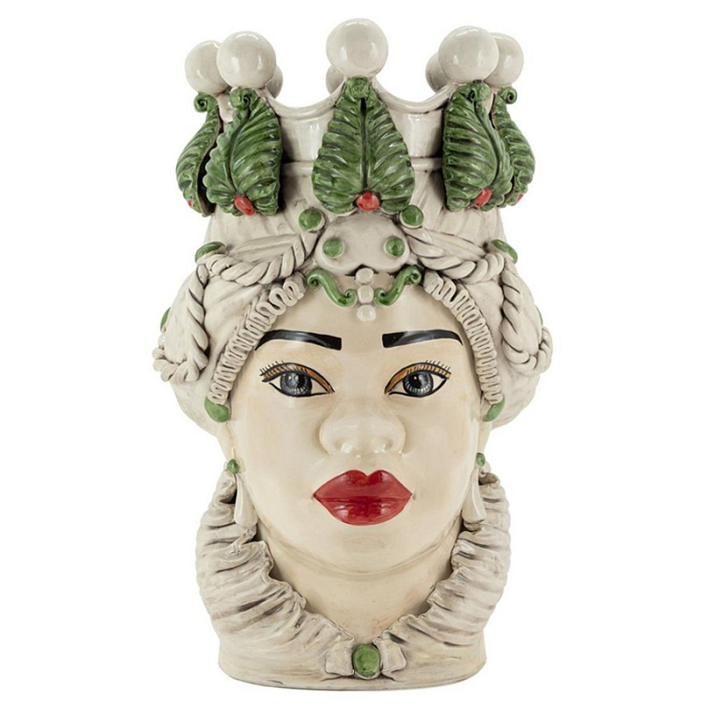 Ваза Vase Moro Lady Ltd Green Red Бежевый Зеленый Ваза Vase Moro Lady Ltd Green Red Бежевый Зеленый в Твери | Loft Concept