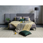 Кровать с большим мягким изголовьем Unity Dark Grey Bed варинант исполнения - 7 | Loft Concept в Твери