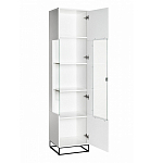 Шкаф-витрина белая с полками и стеклянной дверью Strict Lines варинант исполнения - 2 | Loft Concept в Твери