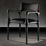 Стул дизайнерский с плетеным сидением Kronos Dining Chair Black варинант исполнения - 3 | Loft Concept в Твери