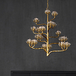 Люстра золотая в виде растения Golden Flower Glade варинант исполнения - 6 | Loft Concept в Твери