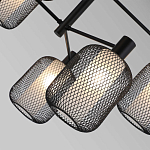 Люстра потолочная с абажурами из металлической сетки Loft Grid Pendant Gold варинант исполнения - 6 | Loft Concept в Твери