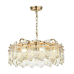 Люстра подвесная круглая с хрустальными овальными подвесками Harmonica варинант исполнения - 2 | Loft Concept в Твери