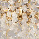 Люстра подвесная золотого цвета с декоративными ветвями и прозрачными рельефными подвесками FAIRYTREE Light варинант исполнения - 9 | Loft Concept в Твери