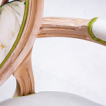 Стул с подлокотниками золотистый из бука с изображением птиц и цветов Blooming Red Birds варинант исполнения - 2 | Loft Concept в Твери