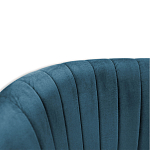 Барный стул со спинкой на 4-х деревянных ножках Синий Велюр Ava Charm варинант исполнения - 3 | Loft Concept в Твери