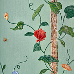 Обои с вышивкой ручной работы Floral Lattice Original colourway on wool sateen варинант исполнения - 2 | Loft Concept в Твери