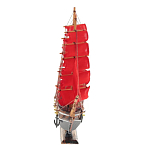 Декоративная модель деревянного парусника с красными парусами в подарочной упаковке With The low варинант исполнения - 2 | Loft Concept в Твери