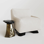 Кресло Cannes с мягкой обивкой букле молочного цвета  варинант исполнения - 2 | Loft Concept в Твери