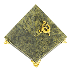 Шкатулка пирамида из натурального камня змеевик Stone Casket варинант исполнения - 1 | Loft Concept в Твери