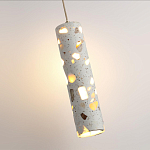 Подвесной светильник с цилиндрическим белым бетонным плафоном Terrazzo Light варинант исполнения - 5 | Loft Concept в Твери