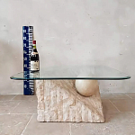 Дизайнерский журнальный стол в виде раковины с жемчужиной под прозрачной столешницей Fahin варинант исполнения - 3 | Loft Concept в Твери