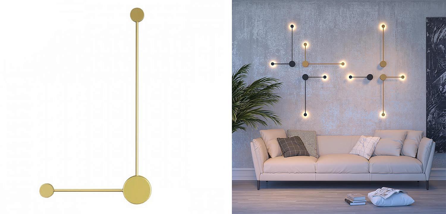 Бра Pin Wall Light Gold Angle Бра Pin Wall Light Gold Angle - Loft-Concept в Твери