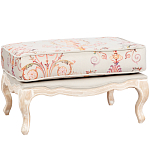 Мягкая банкетка из массива бука серая с растительным орнаментом Raffael Grey Floral Banquette варинант исполнения - 1 | Loft Concept в Твери