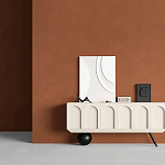 Дизайнерский комод с фактурным фасадом и чёрной ножкой в форме шара Samanta варинант исполнения - 2 | Loft Concept в Твери