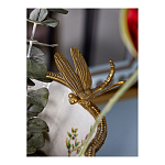 Ваза из фарфора черная с цветочной росписью и бронзовой стрекозой Spring Garden варинант исполнения - 6 | Loft Concept в Твери