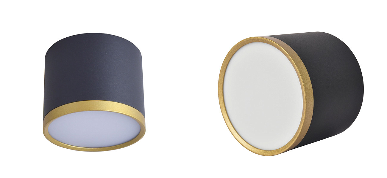 Черный спот с золотым кольцом Calma 9 см - Loft-Concept в Твери